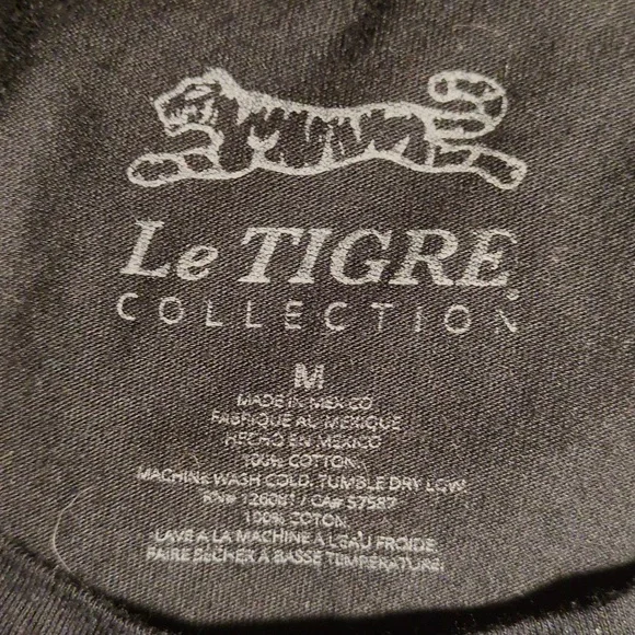 LeTigre black tee sz M - Picture 4 of 5